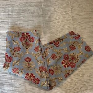 Talbots Floral Embroidered Capris in Blue with Red and Gold Size 16